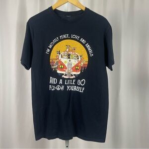 Camper Van Boho Large Boho Hippie Graphic Print Tee Animals Funny
